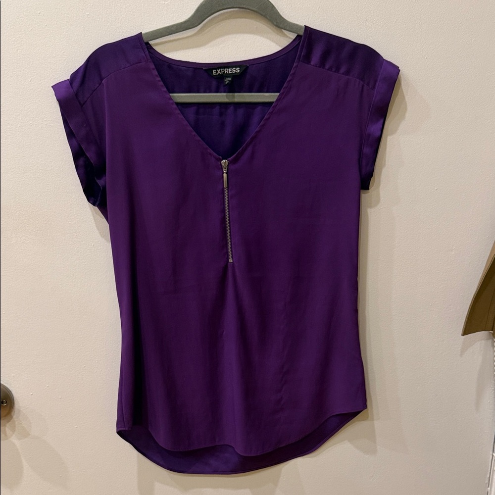Express Women's V-Neck Purple Blouse